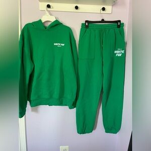 White Fox Kelly Green Sweat Set